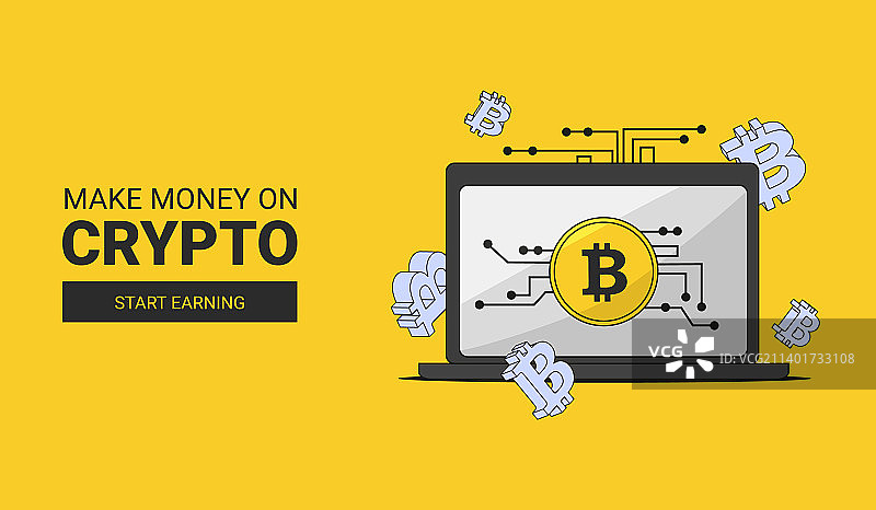 加密货币赚钱文字图片素材