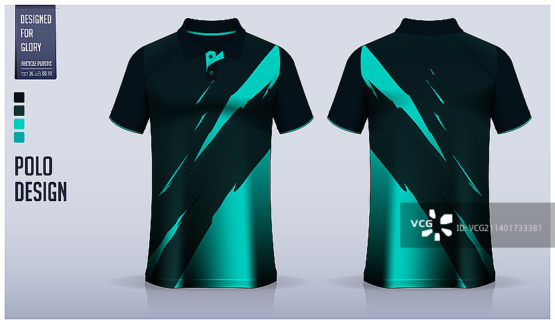 Polo T恤样机模板设计笔刷图案图片素材