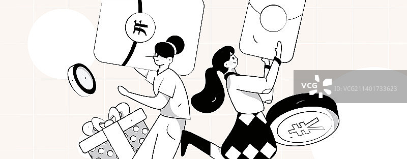 使用红包拉新促活扁平矢量概念运营插画图片素材