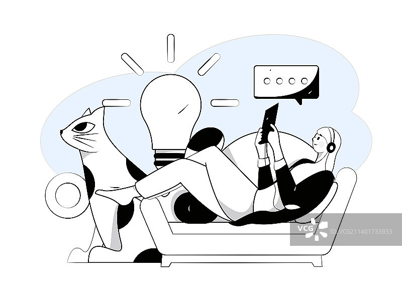 阅读的人物扁平矢量概念运营插画图片素材