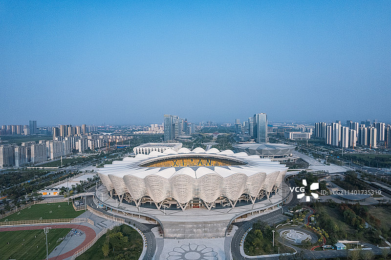 航拍西安奥体中心图片素材