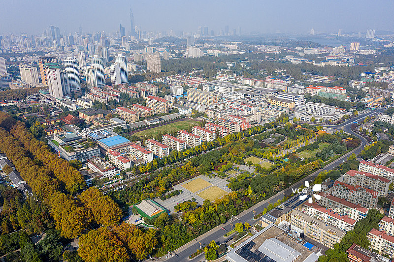 航拍南京故宫宫城核心区遗址 南京明故宫遗址公园 南京午朝门公园图片素材