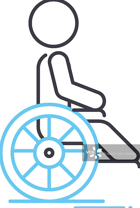 残疾人无障碍通道线性图标图片素材