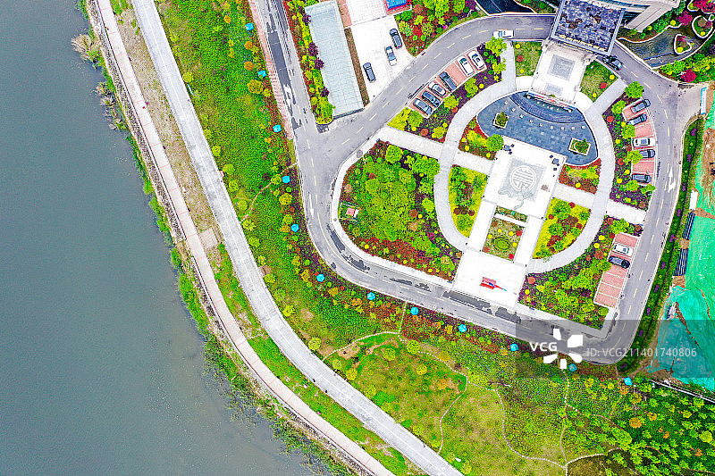 航拍河南省信阳市光山县 光州和平饭店图片素材