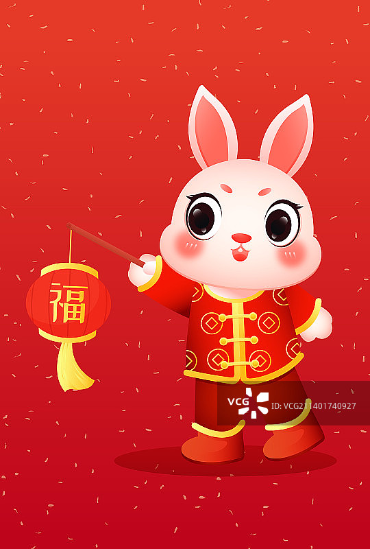 兔年大吉卯兔插画图片素材