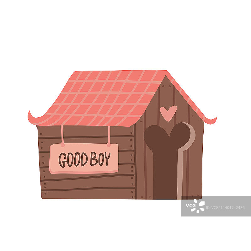 红色木屋顶空狗窝图片素材