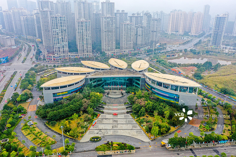 航拍广西南宁博物馆展馆建筑外景图片素材