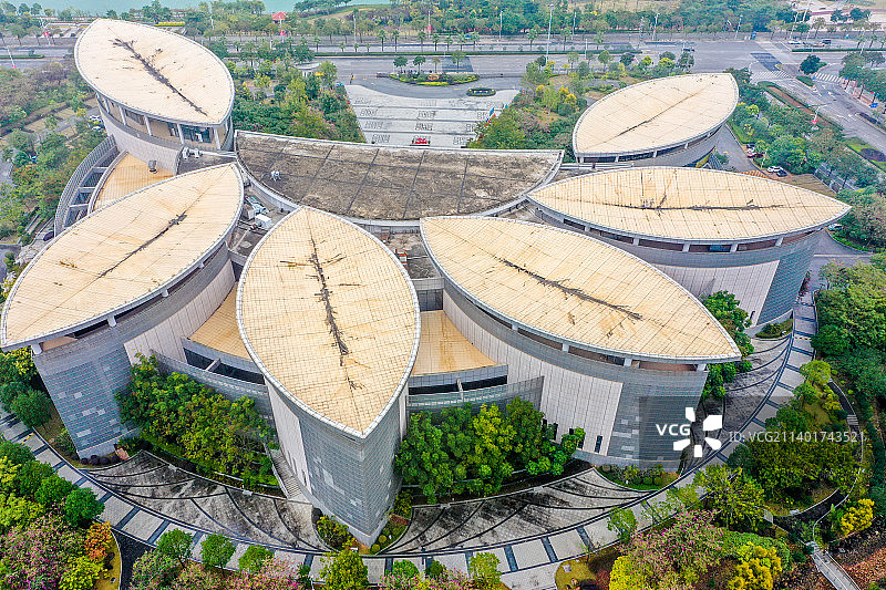 航拍广西南宁博物馆展馆建筑外景图片素材