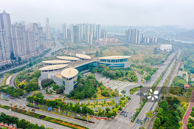 航拍广西南宁博物馆展馆建筑外景图片素材