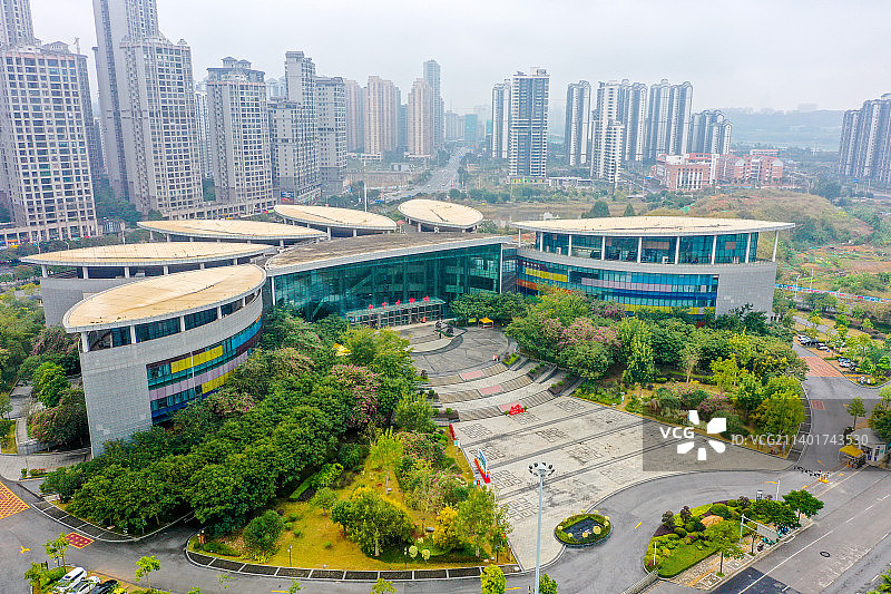 航拍广西南宁博物馆展馆建筑外景图片素材