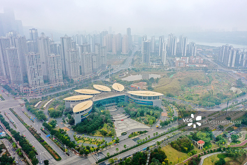 航拍广西南宁博物馆展馆建筑外景图片素材