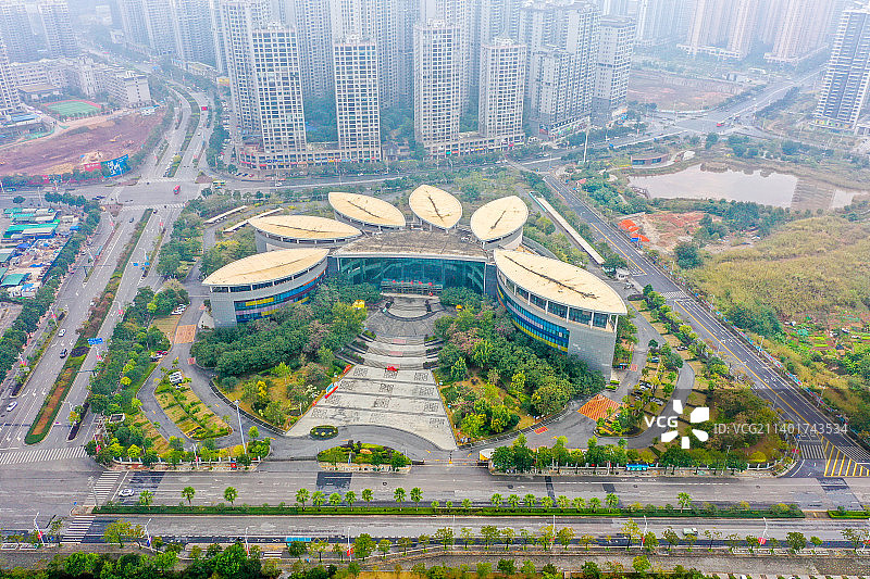 航拍广西南宁博物馆展馆建筑外景图片素材