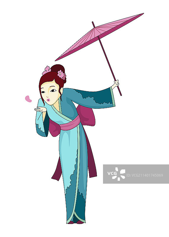 身穿和服的日本女子图片素材