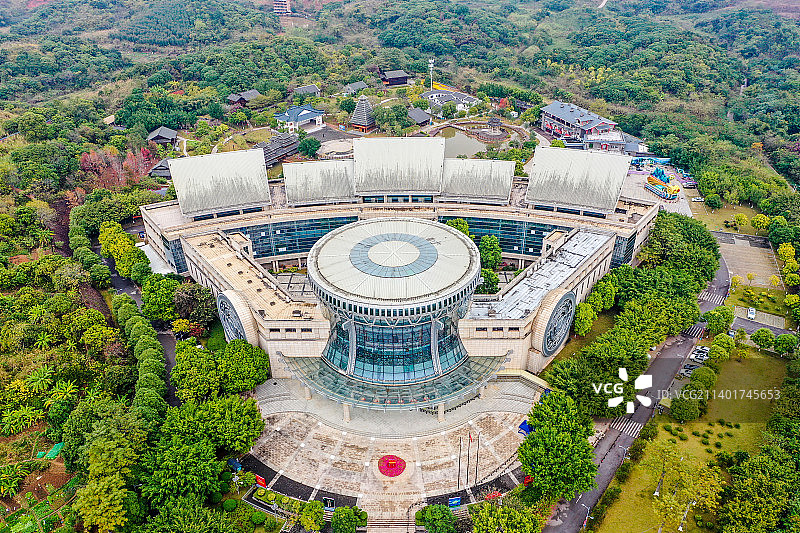 航拍广西民族博物馆 广西民族村 南宁旅游目的地图片素材