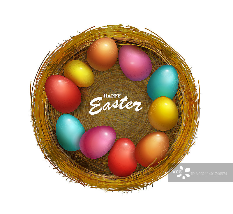 彩色复活节彩蛋图片素材