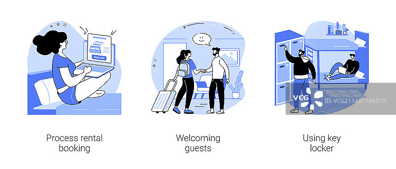 度假租赁卡通元素图片素材