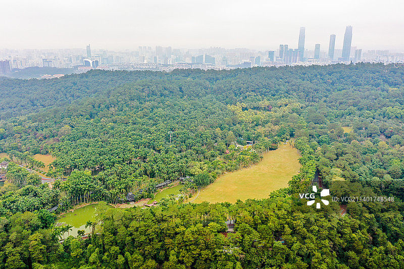 航拍广西南宁青秀山风景区 天池图片素材