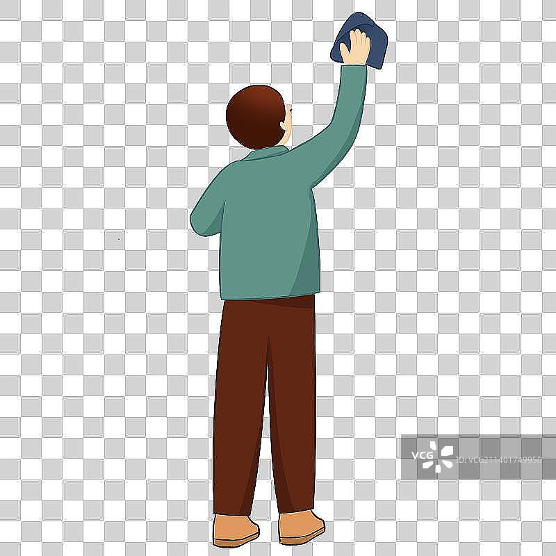 擦窗户的人图片素材