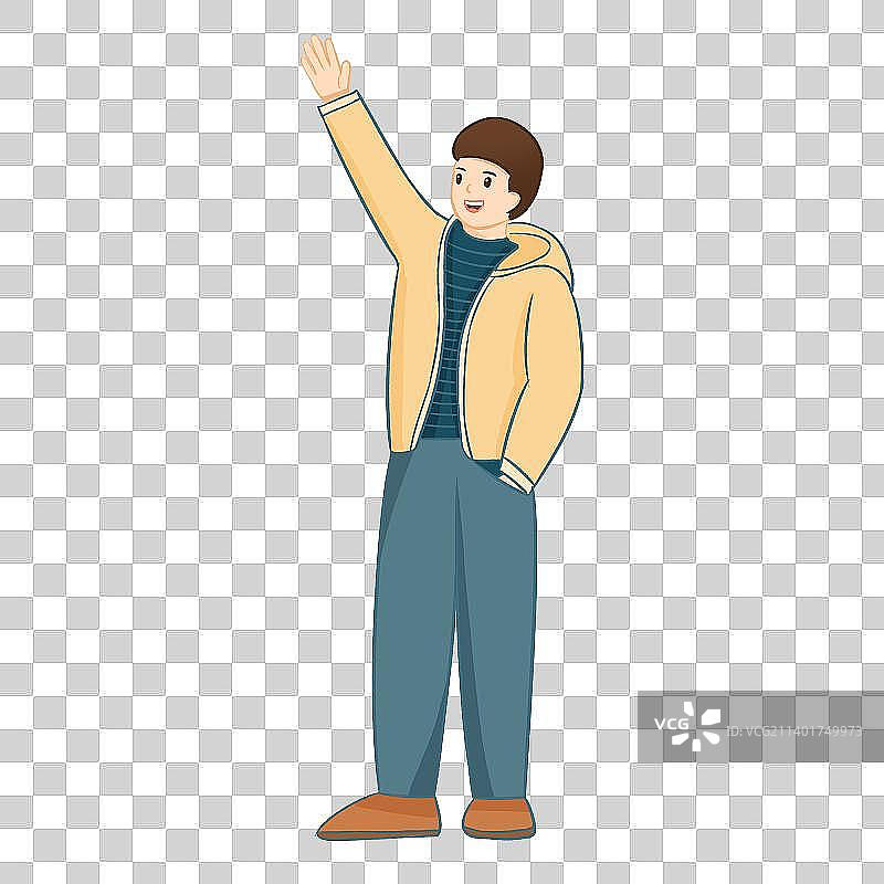 招手的男人图片素材