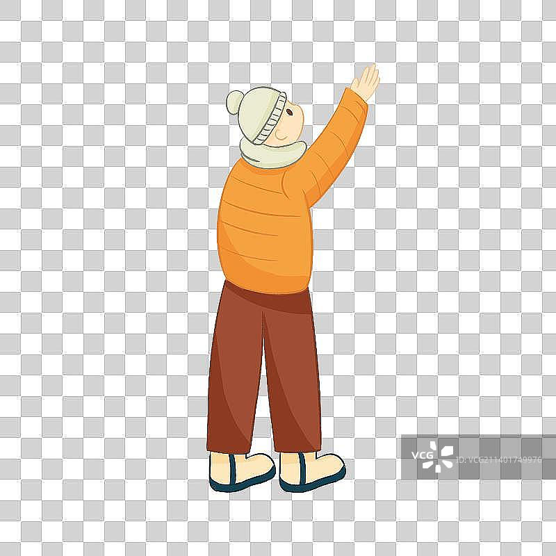 招手男孩图片素材