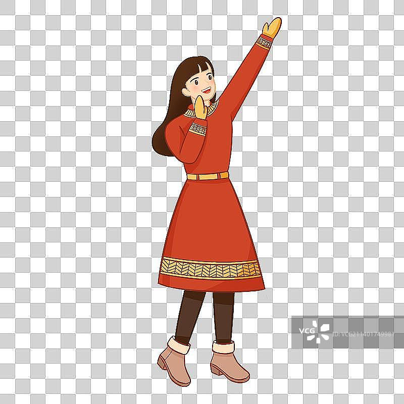 招手女孩3图片素材