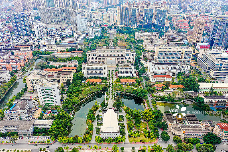 航拍广西大学校园风光 广西壮族自治区南宁市西乡塘区图片素材