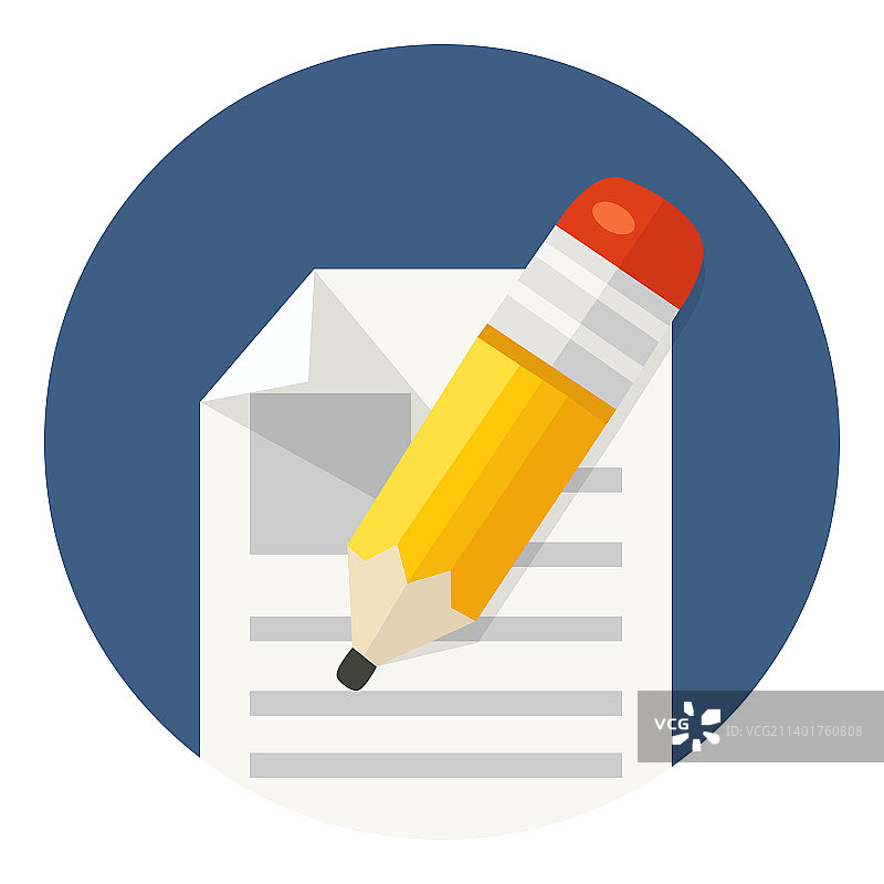 圆形手写文档图标图片素材