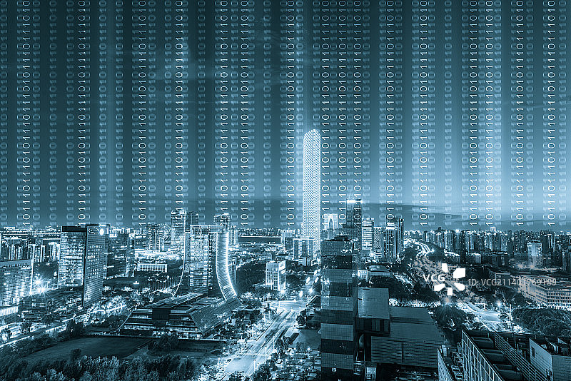 苏州数字化城市夜景图片素材