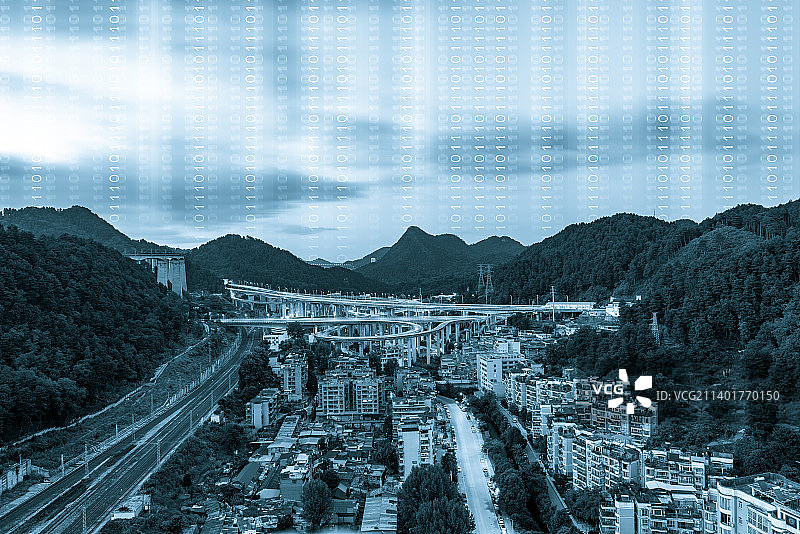 贵阳数字化城市夜景图片素材