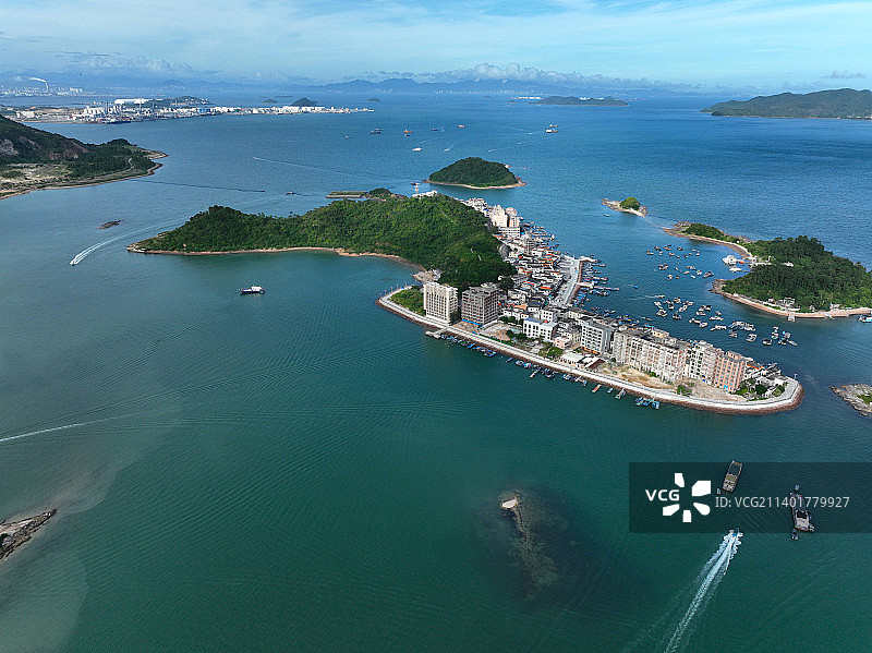 广东省惠州市大亚湾澳头小桂湾东升岛航拍图片素材
