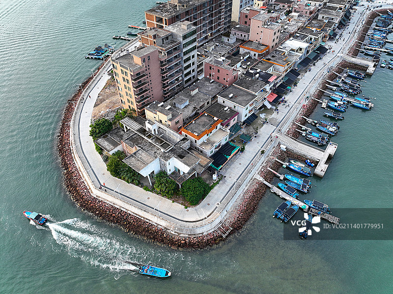 广东省惠州市大亚湾澳头小桂湾东升岛航拍图片素材