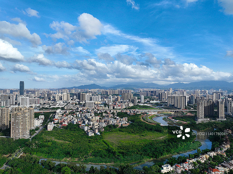 广东省惠州市惠阳区棕榈岛高尔夫球会航拍图片素材