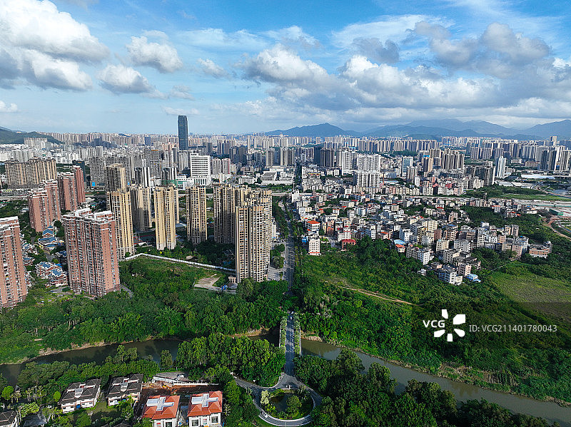 广东省惠州市惠阳区棕榈岛高尔夫球会航拍图片素材