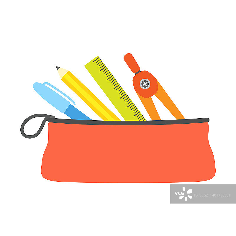 装有文具的铅笔盒图片素材