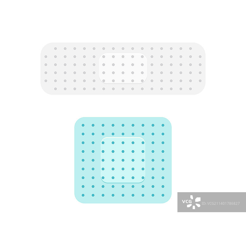 白色背景上的医疗创可贴合集图片素材