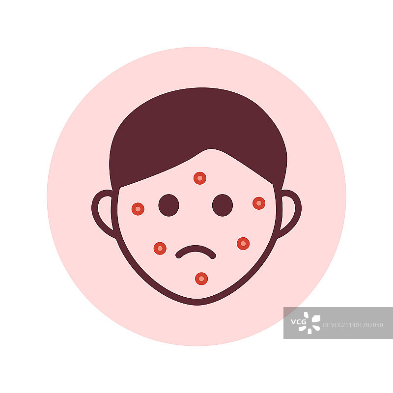 面部皮疹线条图标，患者图片素材