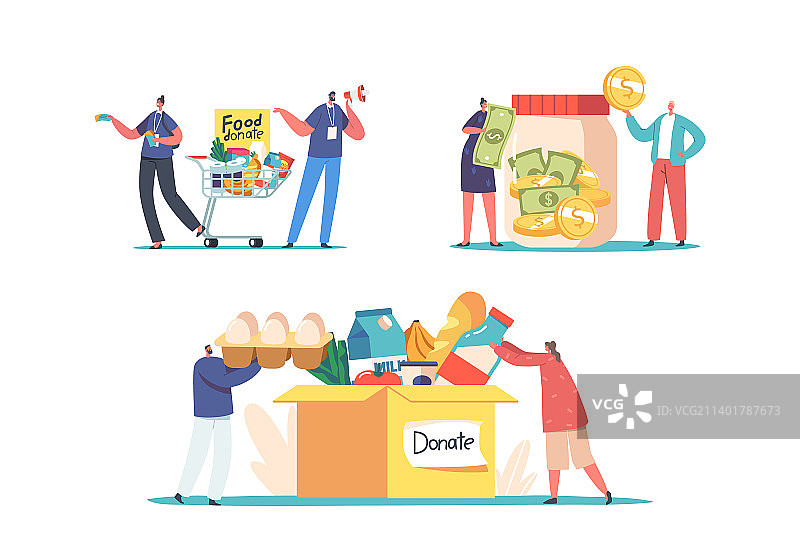 小人填充巨大的纸箱图片素材