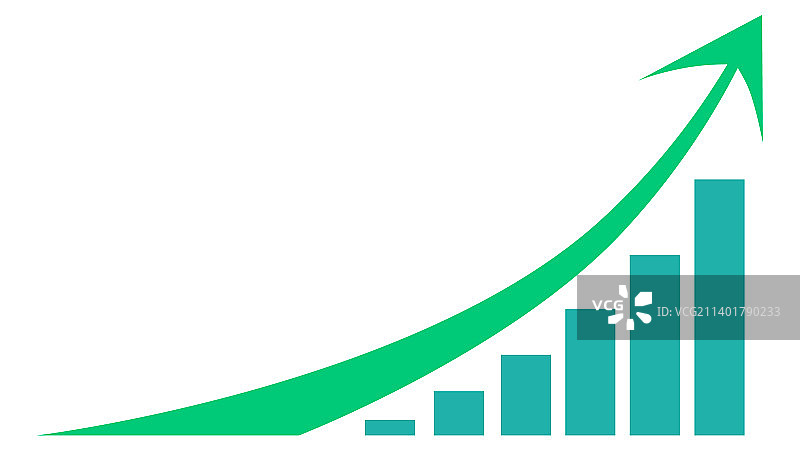 绿色上升箭头图表图片素材
