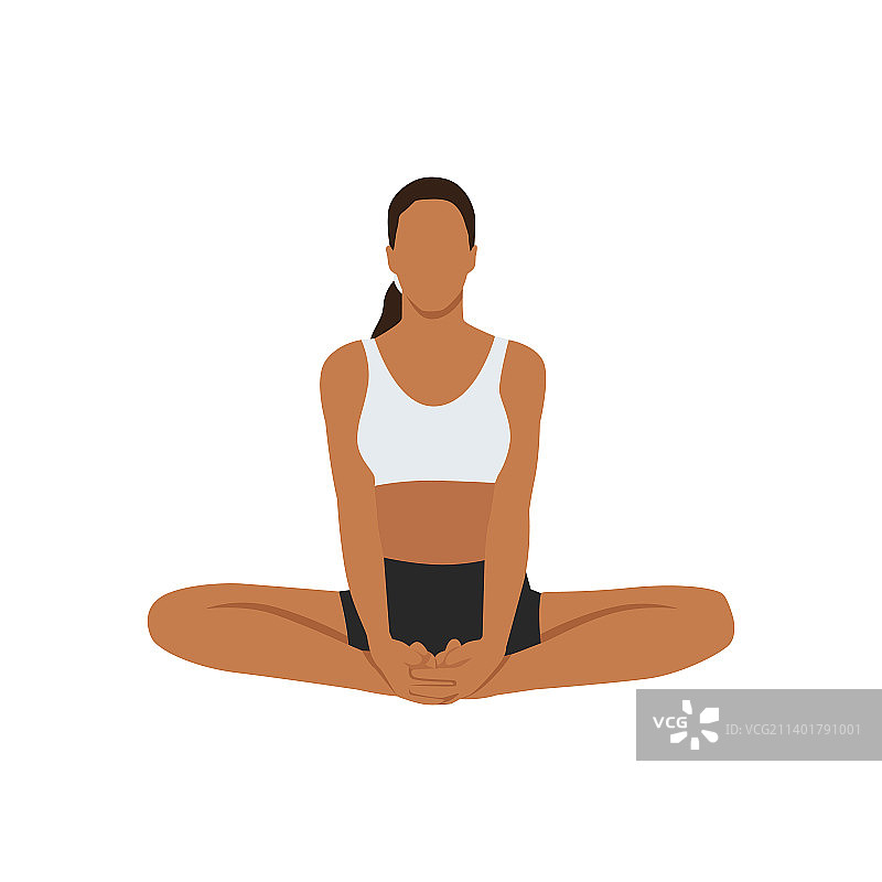 女人做坐姿蝴蝶式图片素材