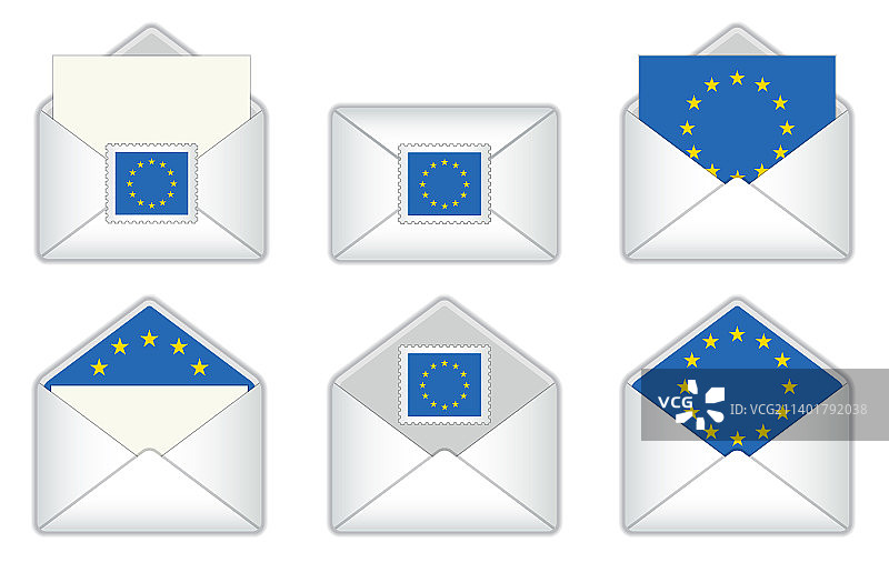 信封中的欧盟旗帜图片素材