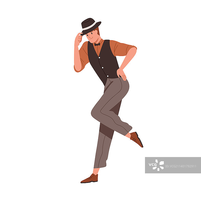 男人在20世纪20年代芝加哥派对上跳查尔斯顿舞图片素材