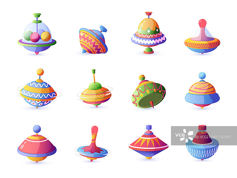 卡通彩色塑料陀螺图片素材