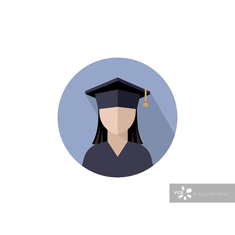 戴毕业帽的女学生图标标志图片素材