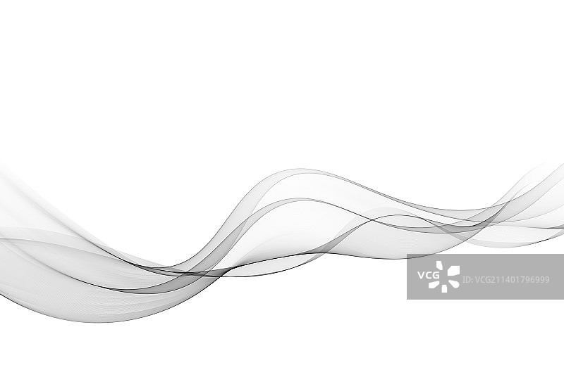 白色背景上的灰色波浪透明流动图片素材