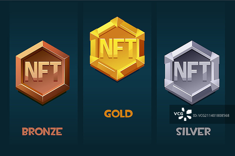 不同游戏资源的NFT奖励徽章图片素材