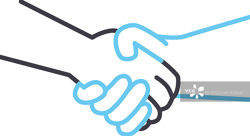 合作伙伴握手线条图标轮廓符号图片素材