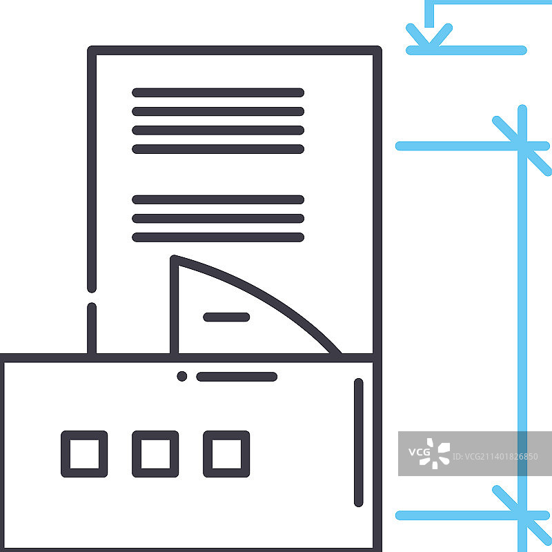 尺寸测量线图标轮廓符号图片素材