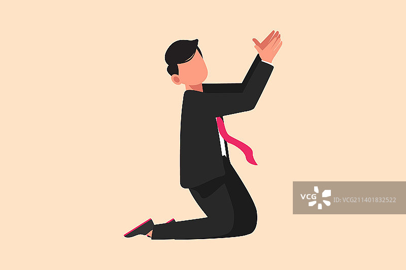 商业扁平卡通风格绘画：沮丧图片素材