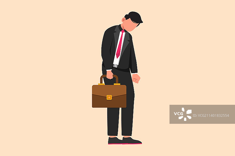 商业扁平化人物悲伤沮丧插画图片素材