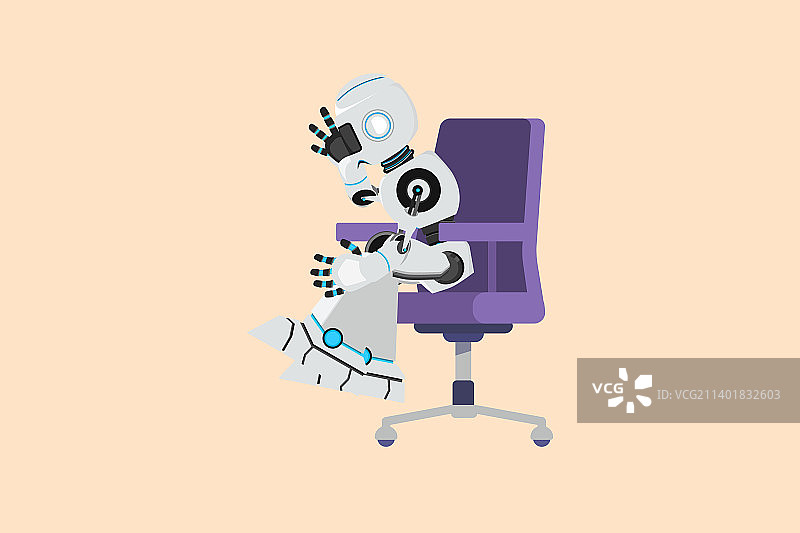 商业扁平卡通风格绘画：沮丧图片素材